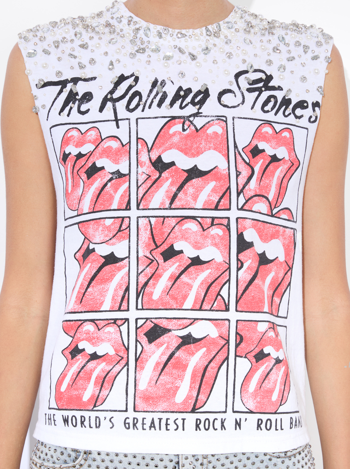 MICAH MUSCLE TANK - OFF WHITE MULTI image 4 - Alice And Olivia