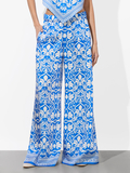 KEEGAN PULL ON WIDE LEG PANT - SOIREE TRUE BLUE