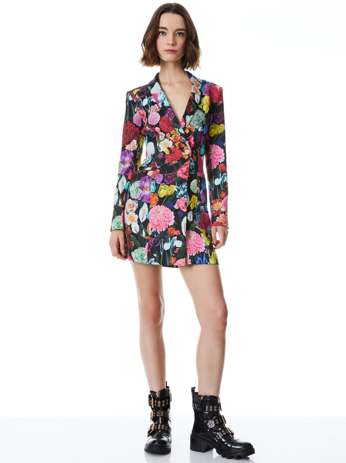 LATOYA BLAZER MINI DRESS - BOTANICAL GARDEN - Alice And Olivia