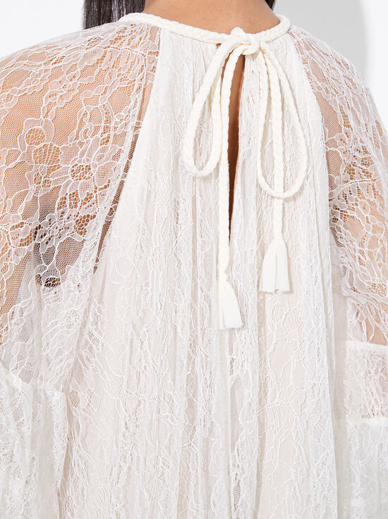 OFF WHITE-DELIA RUFFLED TUNIC DRESS