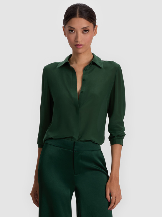 GREEN MYSTIQUE-WILLA SILK BLOUSE