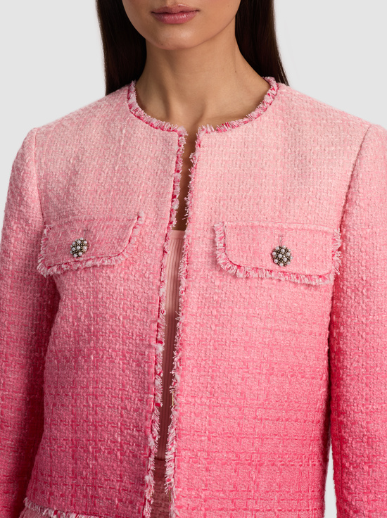 ASCENDANT OMBRE ENGLISH ROSE-DUMONT EMBELLISHED TWEED JACKET
