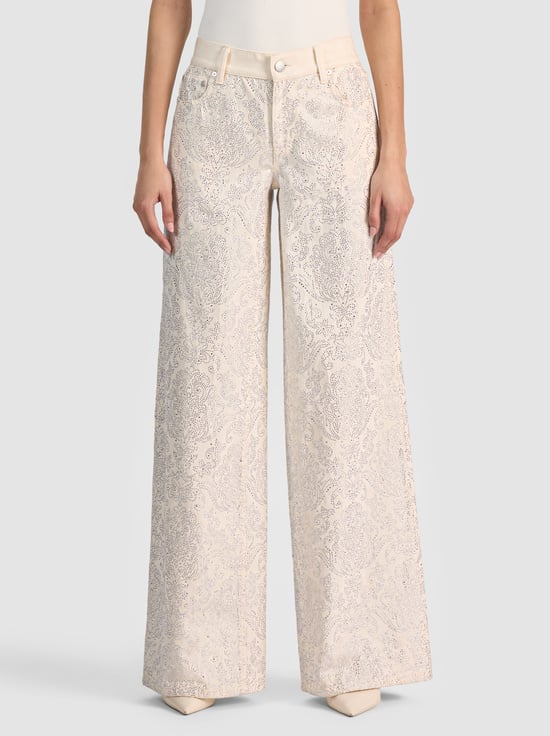 OFF WHITE/MULTI-AMAZING EMBELLISHED JEAN