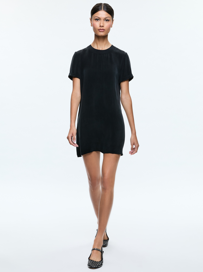 BRADEN TEE SHIRT DRESS - BLACK - Alice And Olivia