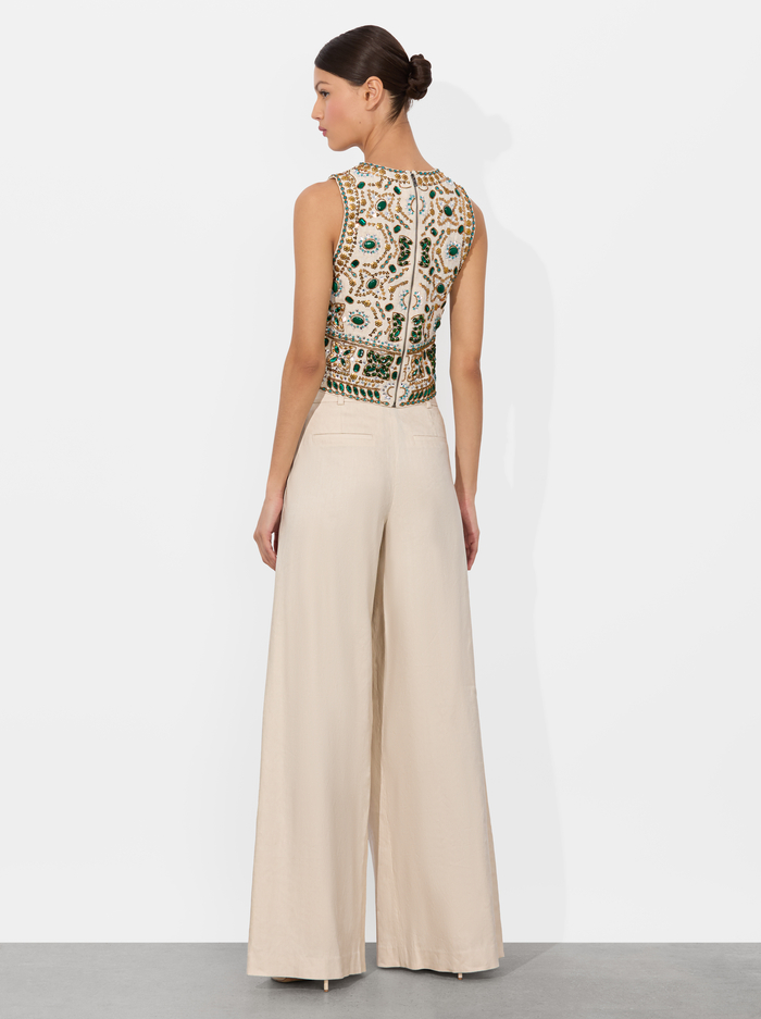 AMAL EMBELLISHED TANK - OFF WHITE MULTI image 3 - Alice And Olivia