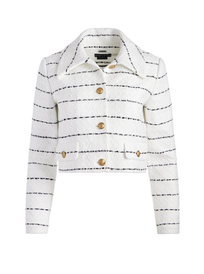 DENYSON BOXY JACKET - OFF WHITE/BLACK image 6 - Alice And Olivia