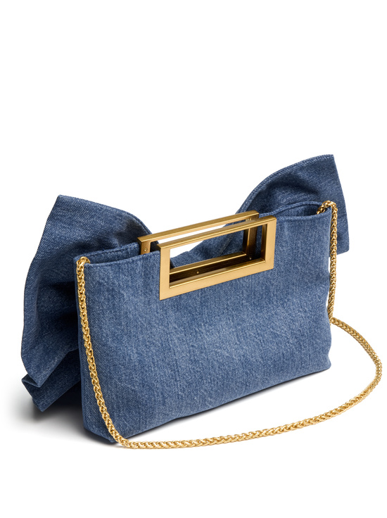 BROOKLYN BLUE-RAVEN BOW BAG