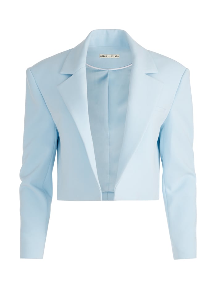 SHAN CROPPED RUCHED SLEEVE BLAZER - JULEP image 5 - Alice And Olivia