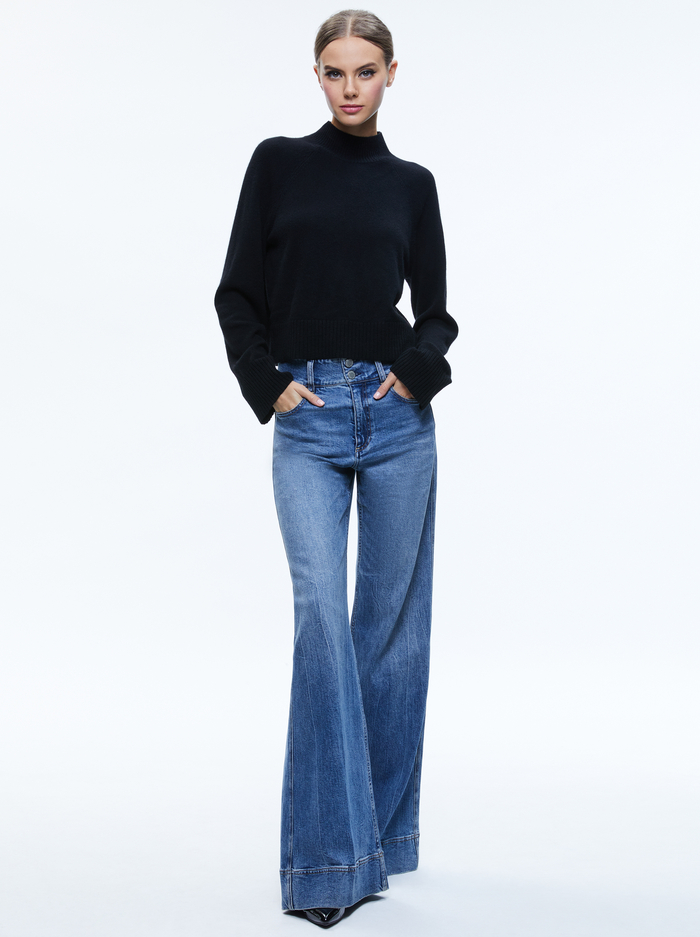 CIMARON MOCK NECK PULLOVER - BLACK image 2 - Alice And Olivia
