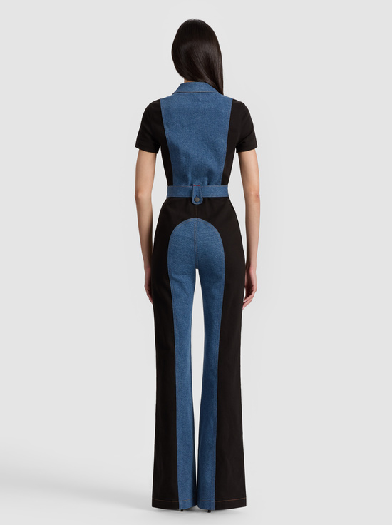 BLACK/LIANA BLUE-GORGEOUS DENIM JUMPSUIT