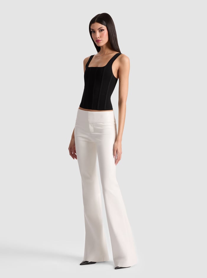 OLIVIA VEGAN BOOTCUT PANT - OFF WHITE image 4 - Alice And Olivia