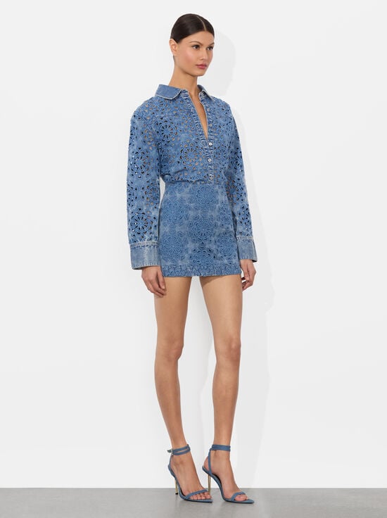 AVERY BLUE-RUBI DENIM MICRO SKIRT