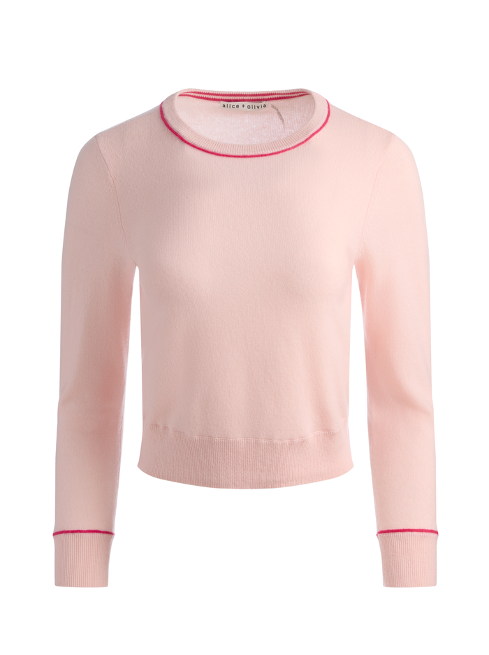 CAROLANN CASHMERE SHRUNKEN PULLOVER - ENGLISH ROSE/DEEP PINK image 5 - ALICE + OLIVIA