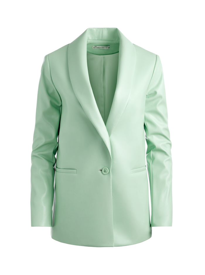 DENNY VEGAN BLAZER - PISTACHIO image 5 - Alice And Olivia