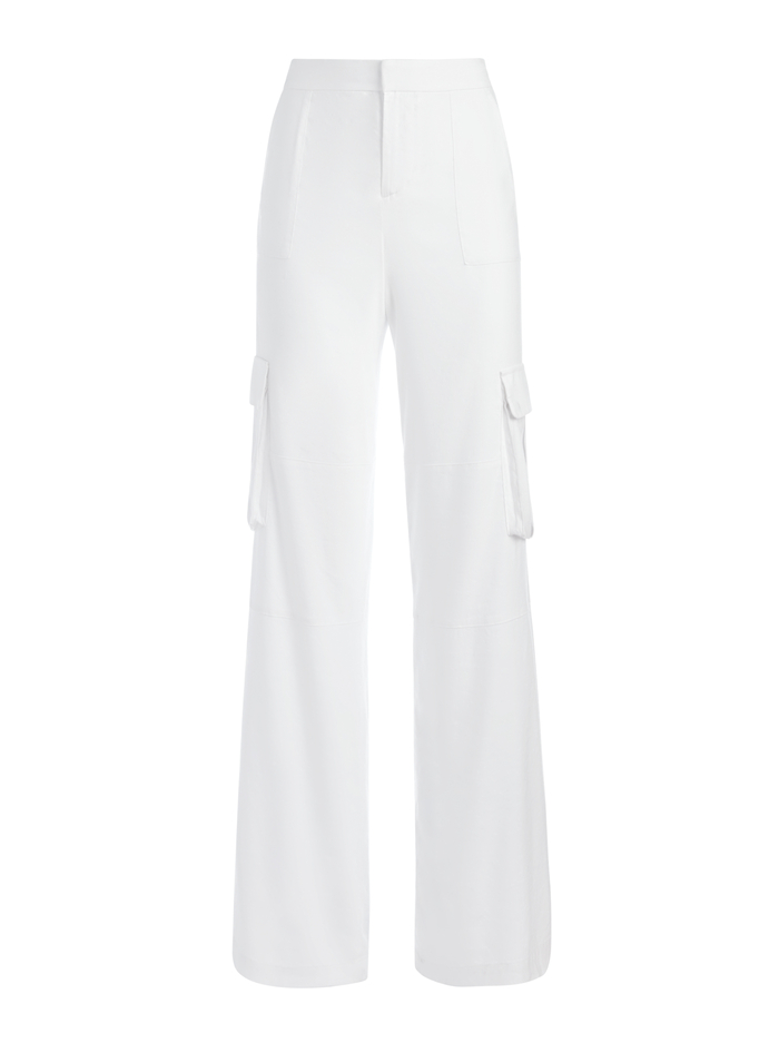 BRANDON LOW RISE CARGO TROUSERS - WHITE image 5 - ALICE + OLIVIA