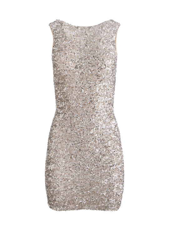 CHAMPAGNE/PALE SILVER-CELIA COWL BACK DRESS
