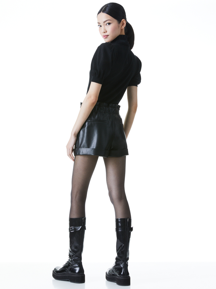 CHASE PUFF SLEEVE SWEATER - BLACK image 1 - Alice And Olivia