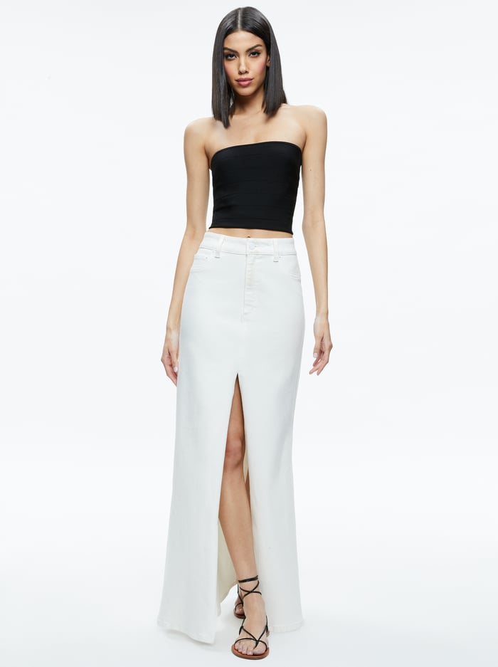 RYE HIGH RISE MAXI SKIRT - OFF WHITE image 4 - Alice And Olivia