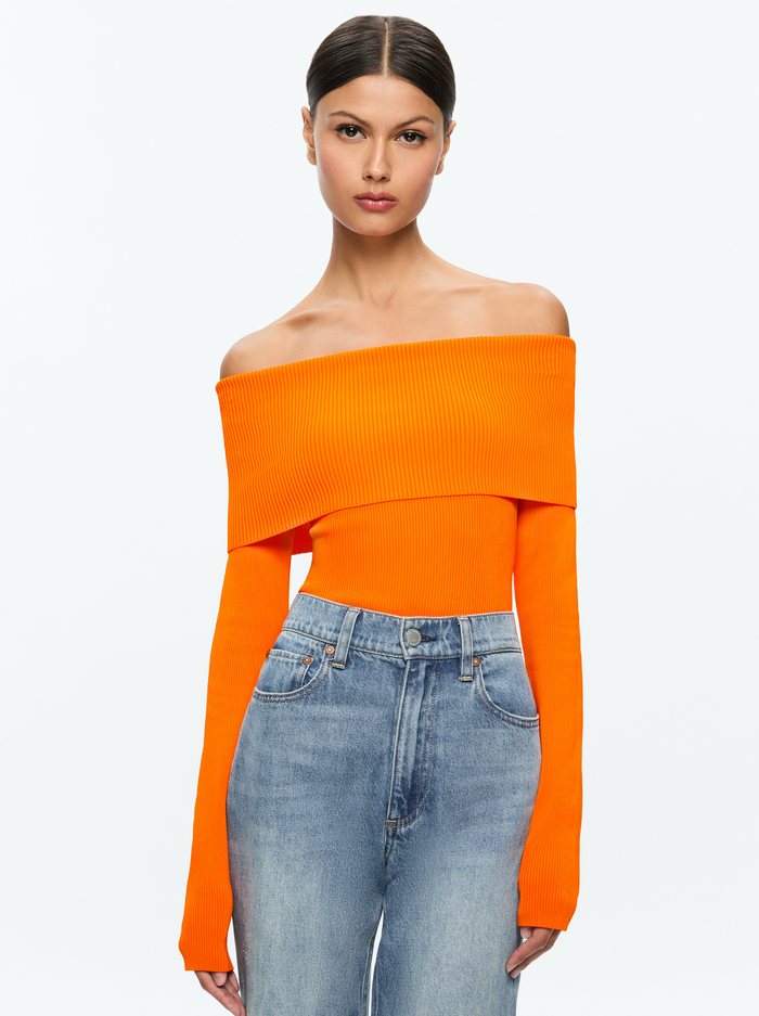 DOLAN PULLOVER - ORANGE BLAZE - Alice And Olivia