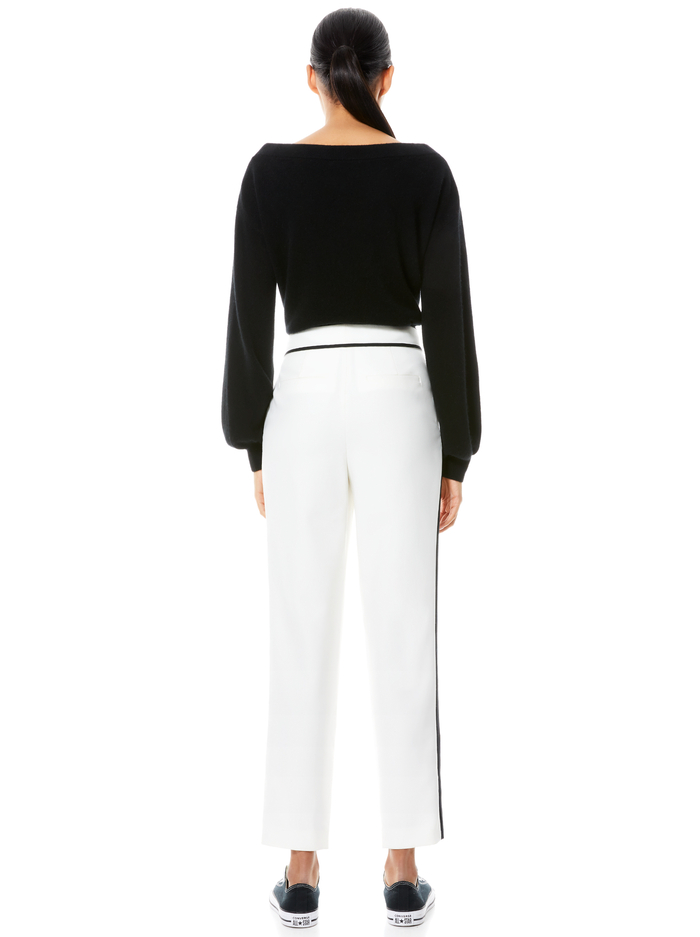 ESTA PLEAT FRONT PANT - OFF WHITE/BLACK image 1 - Alice And Olivia