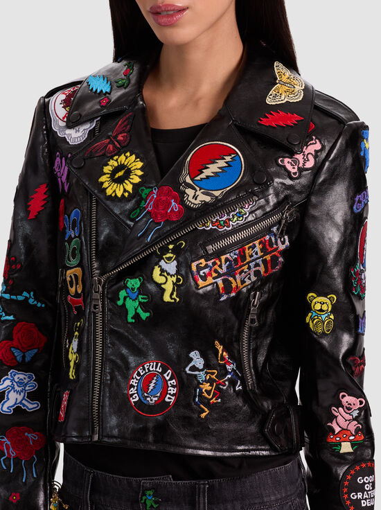 BLACK/MULTI-A+O X GRATEFUL DEAD CODY VEGAN MOTO JACKET