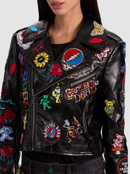 BLACK/MULTI-A+O X GRATEFUL DEAD CODY VEGAN MOTO JACKET