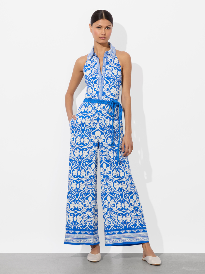 ALARA LINEN JUMPSUIT - SOIREE TRUE BLUE image 4 - Alice And Olivia