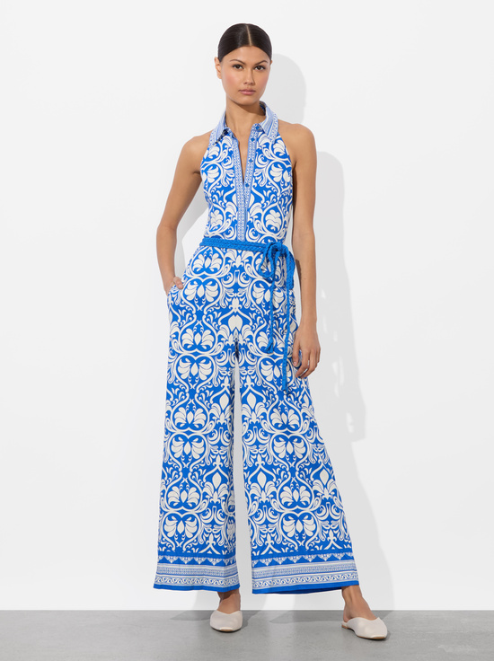 SOIREE TRUE BLUE-ALARA LINEN JUMPSUIT