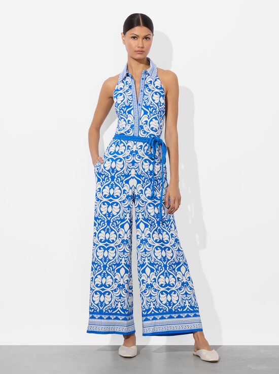 SOIREE TRUE BLUE-ALARA LINEN JUMPSUIT