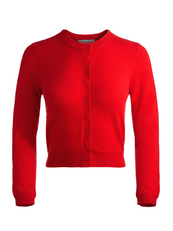 BRIGHT RUBY-DOLLIE CASHMERE CARDIGAN