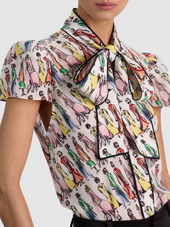 LUXE STACE-JEANNIE STACEFACE SILK BLOUSE