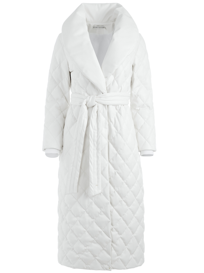 HELENA SHAWL COLLAR MAXI PUFFER - OFF WHITE image 5 - Alice And Olivia