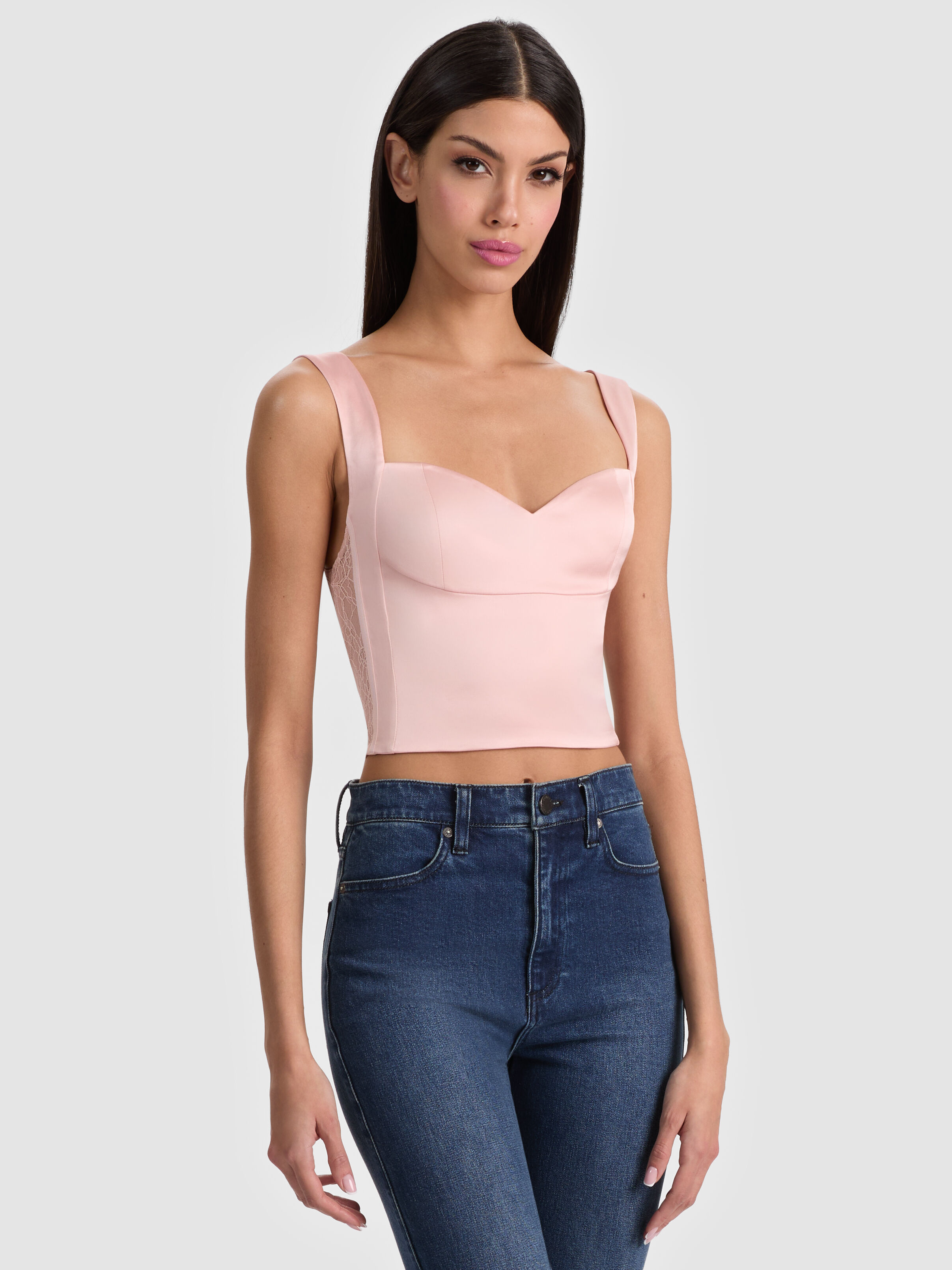 EVE BUSTIER TOP in ENGLISH ROSE | ALICE + OLIVIA