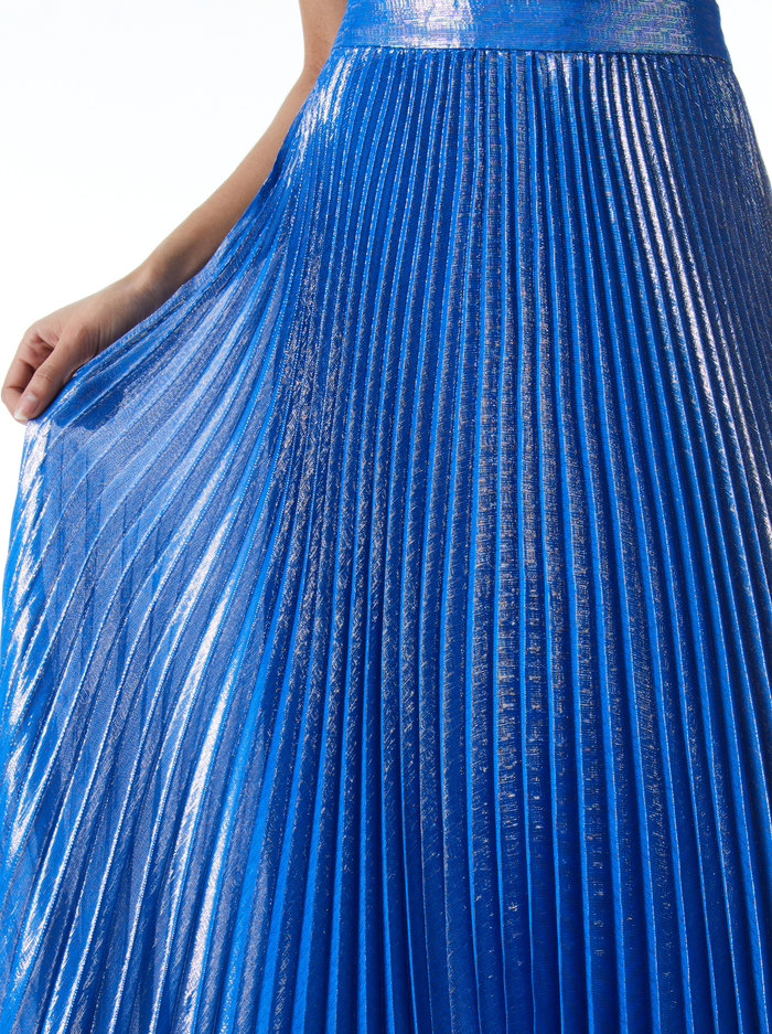 KATZ PLEATED MAXI SKIRT - PALACE BLUE image 3 - Alice And Olivia
