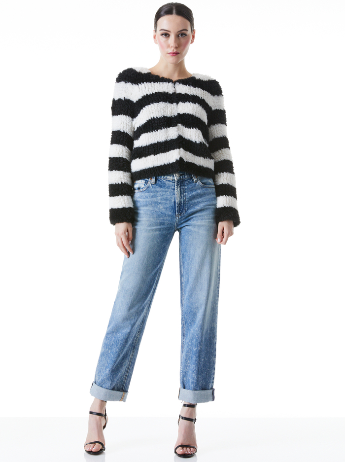 GEORGE HIGH RISE ROLL CUFF JEAN - ROCKY BLUES image 6 - Alice And Olivia