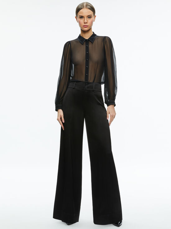 BLACK-ROANNE SHEER BLOUSE