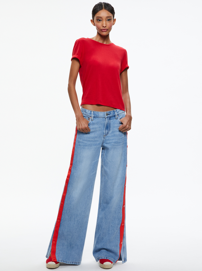 ROLA WIDE LEG SNAP SIDE JEAN - MADDY BLUE image 2 - ALICE + OLIVIA