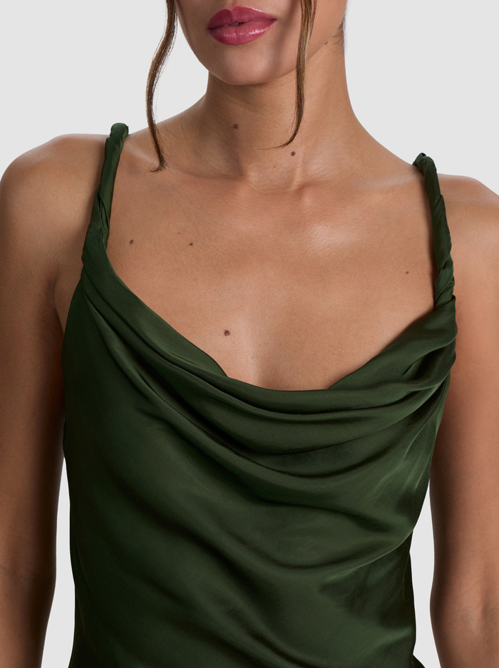 MONIQUE TWIST STRAP TANK - DARK FERN image 3 - ALICE + OLIVIA
