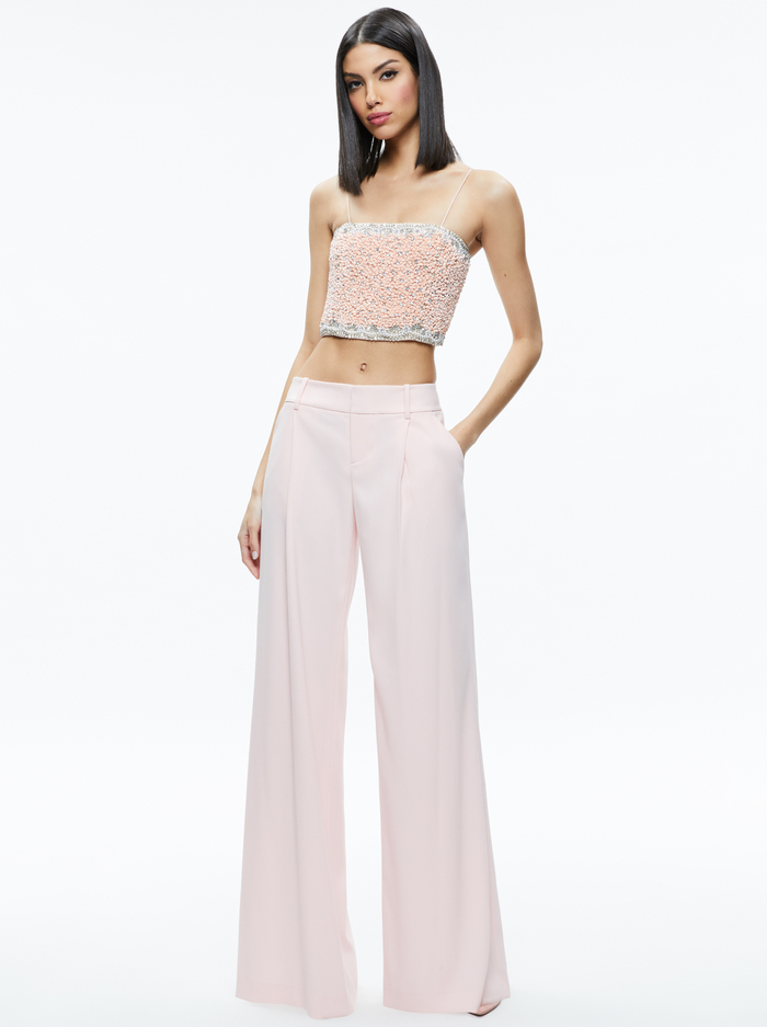 CERESI EMBELLISHED SPAGHETTI STRAP TOP - PINK LACE image 1 - Alice And Olivia