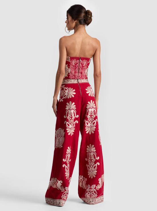 SERENADE DARK CHERRY-ATHENA EMBROIDERED PANT