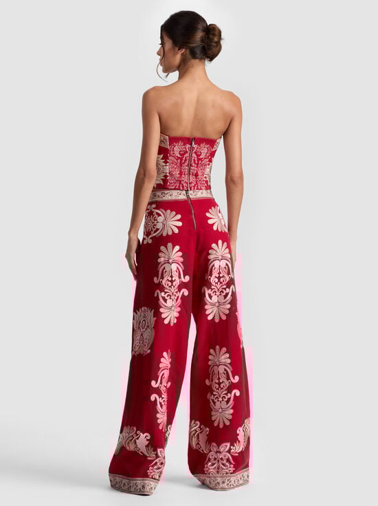 SERENADE DARK CHERRY-ATHENA EMBROIDERED PANT