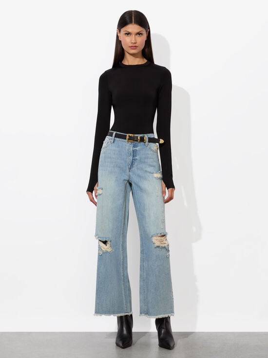 BLACK-OLEA LONG SLEEVE BODYSUIT