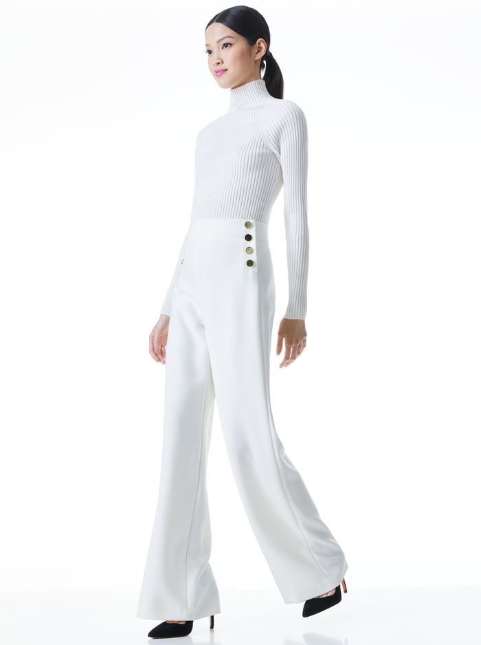 RAY HW FT BTN PANTS - OFF WHITE image 4 - Alice And Olivia