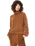 ANSLEY TURTLENECK CROPPED SWEATER - CAMEL