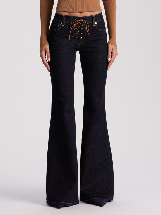 DARK RINSE-DELILAH LACE UP JEAN