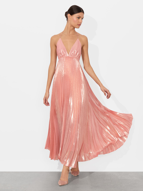 DUSTY ROSE-ADALYN HALTER MAXI DRESS
