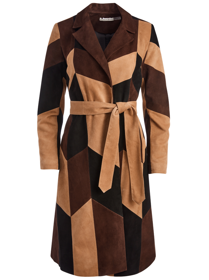 KARLEY PATCHWORK SUEDE COAT - MULTI image 5 - Alice And Olivia