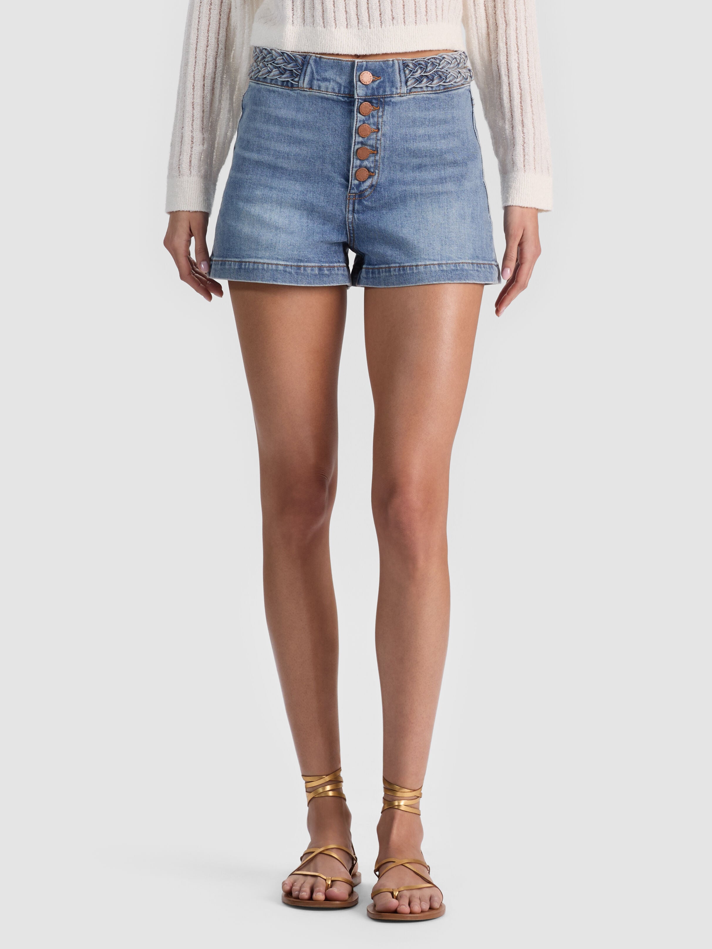 LULA DENIM SHORT in BROOKLYN BLUE | ALICE + OLIVIA
