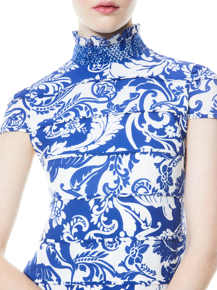 KARISSE MOCK NECK MINI DRESS - ROMAN HOLIDAY BLUE EYES image 3 - Alice And Olivia