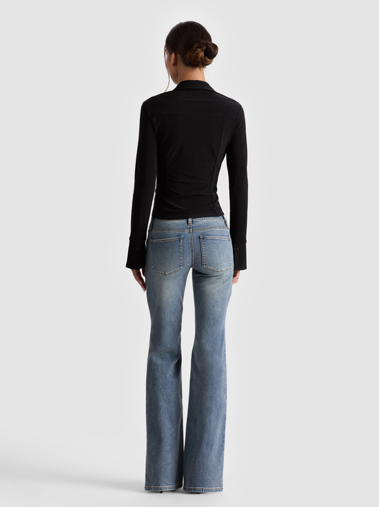 BLACK-FREYA FITTED TOP